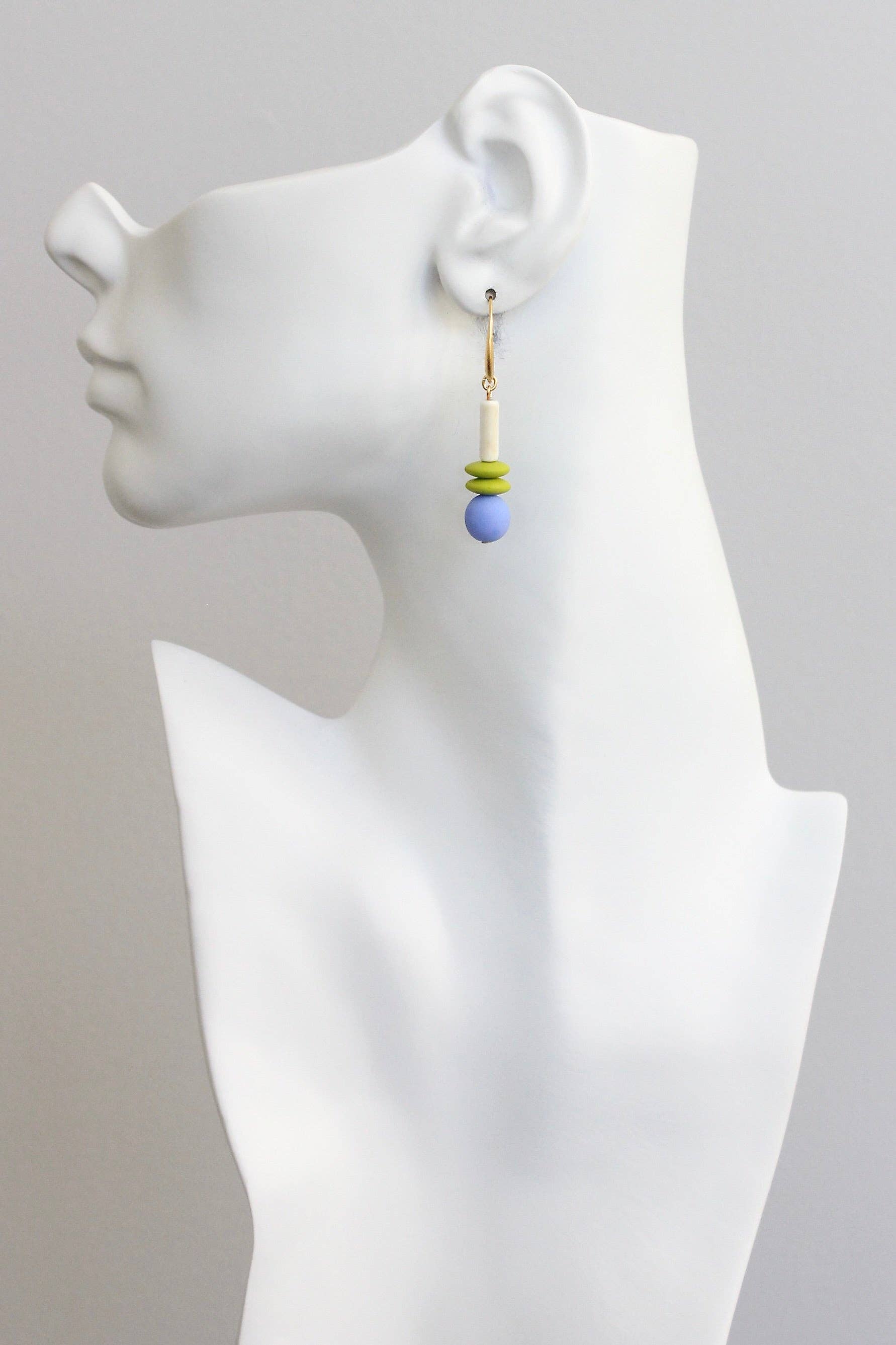 KYLE21 periwinkle and chartreuse earrings