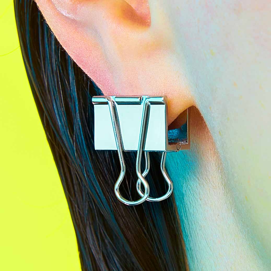 Binder Clip Earring: Silver / Single