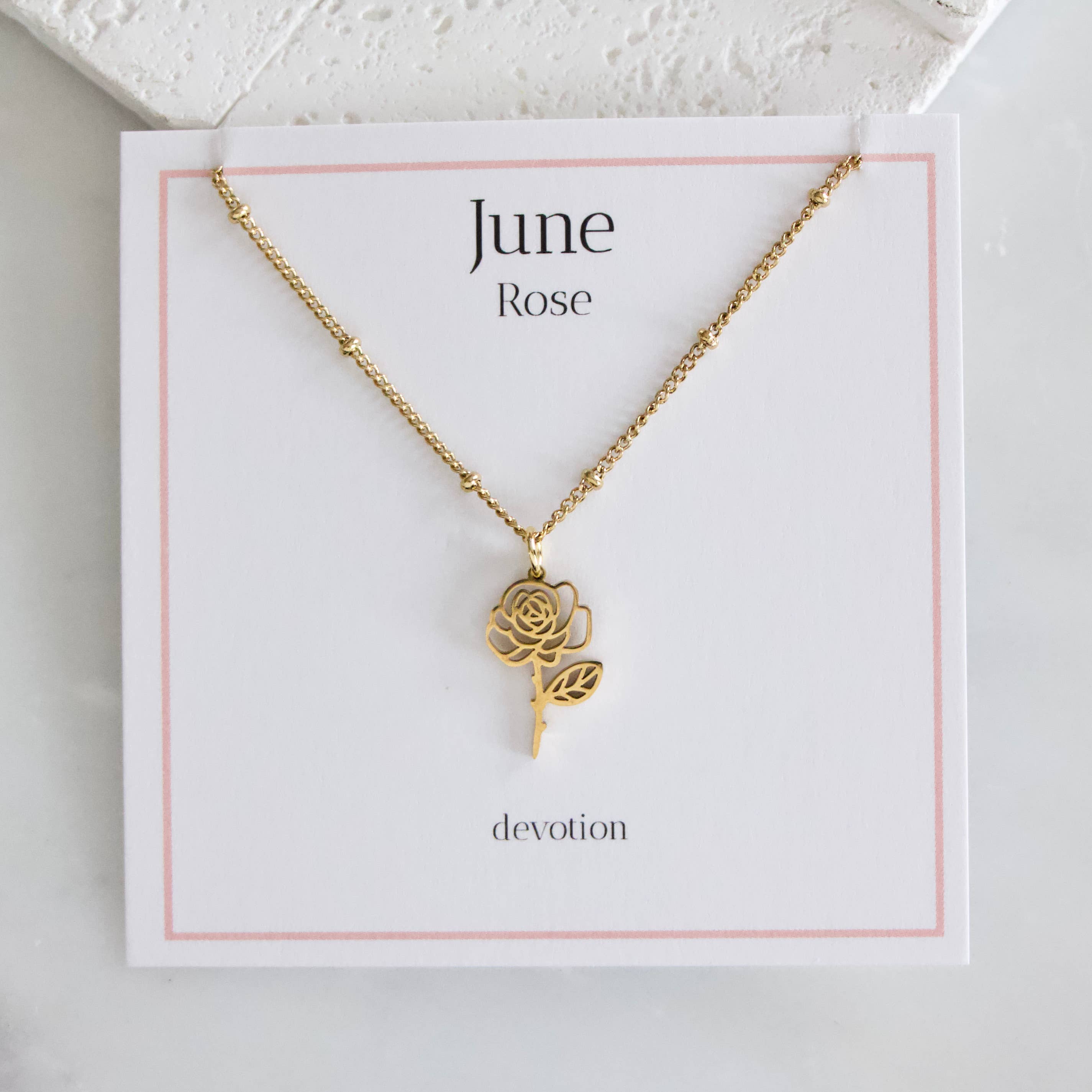 Birth Flower Necklaces - Waterproof: August - Poppy