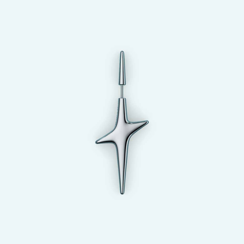 Mini Pierced Star Earring: Silver / Single