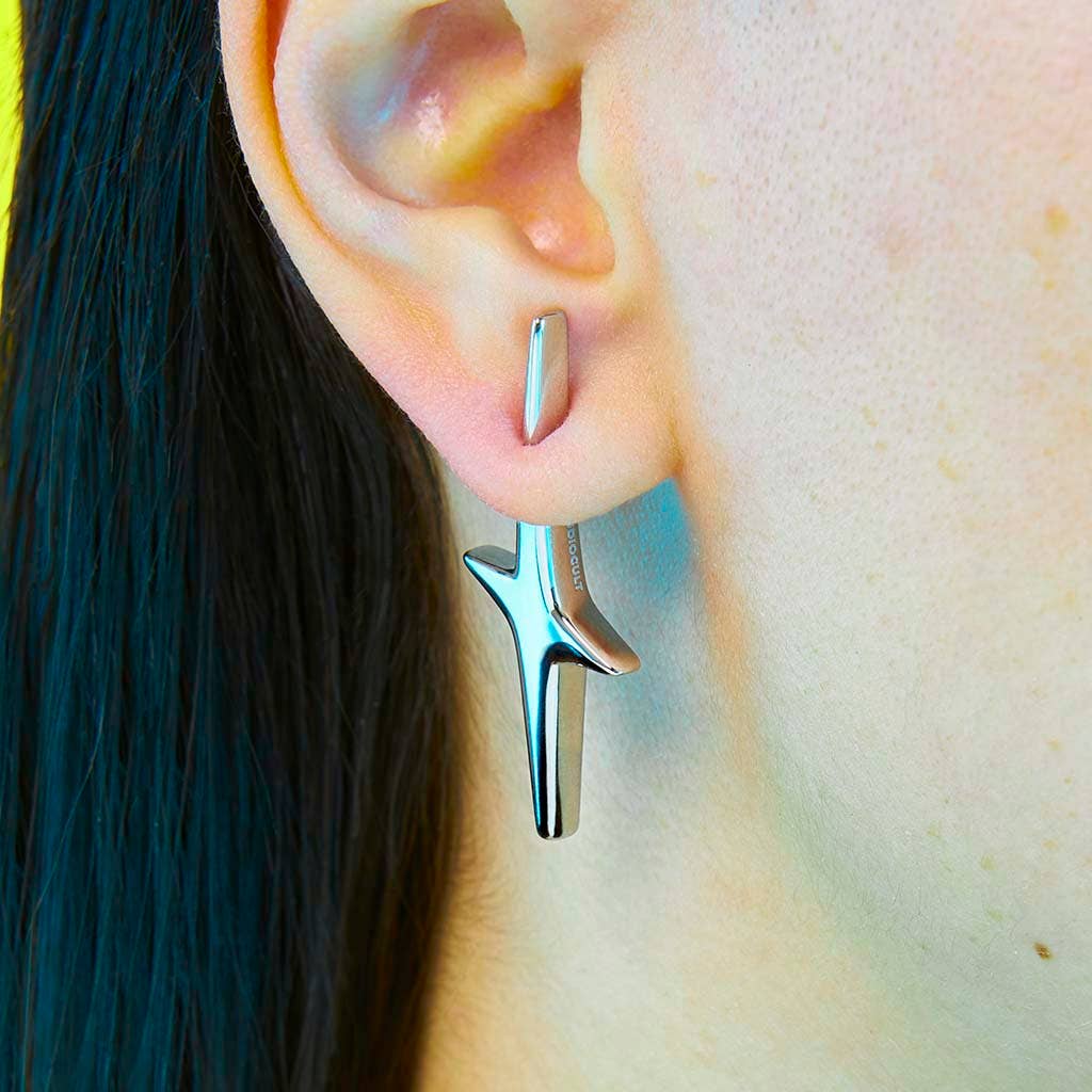 Mini Pierced Star Earring: Silver / Single