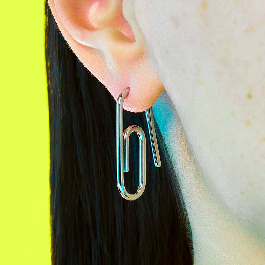 Mini Paper Clip Earring: Gold / Single