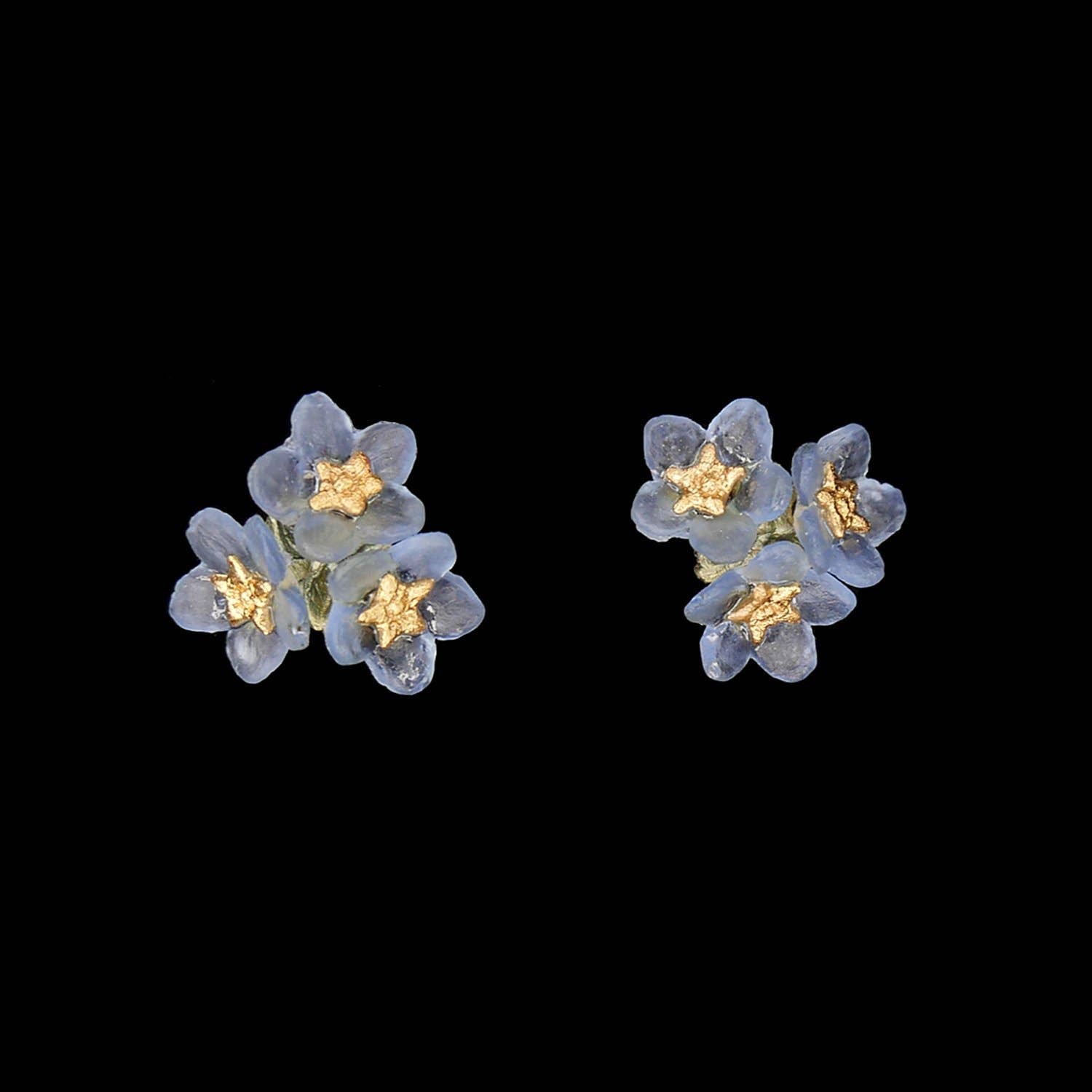 Forget Me Not Triple Flower Post Earrings