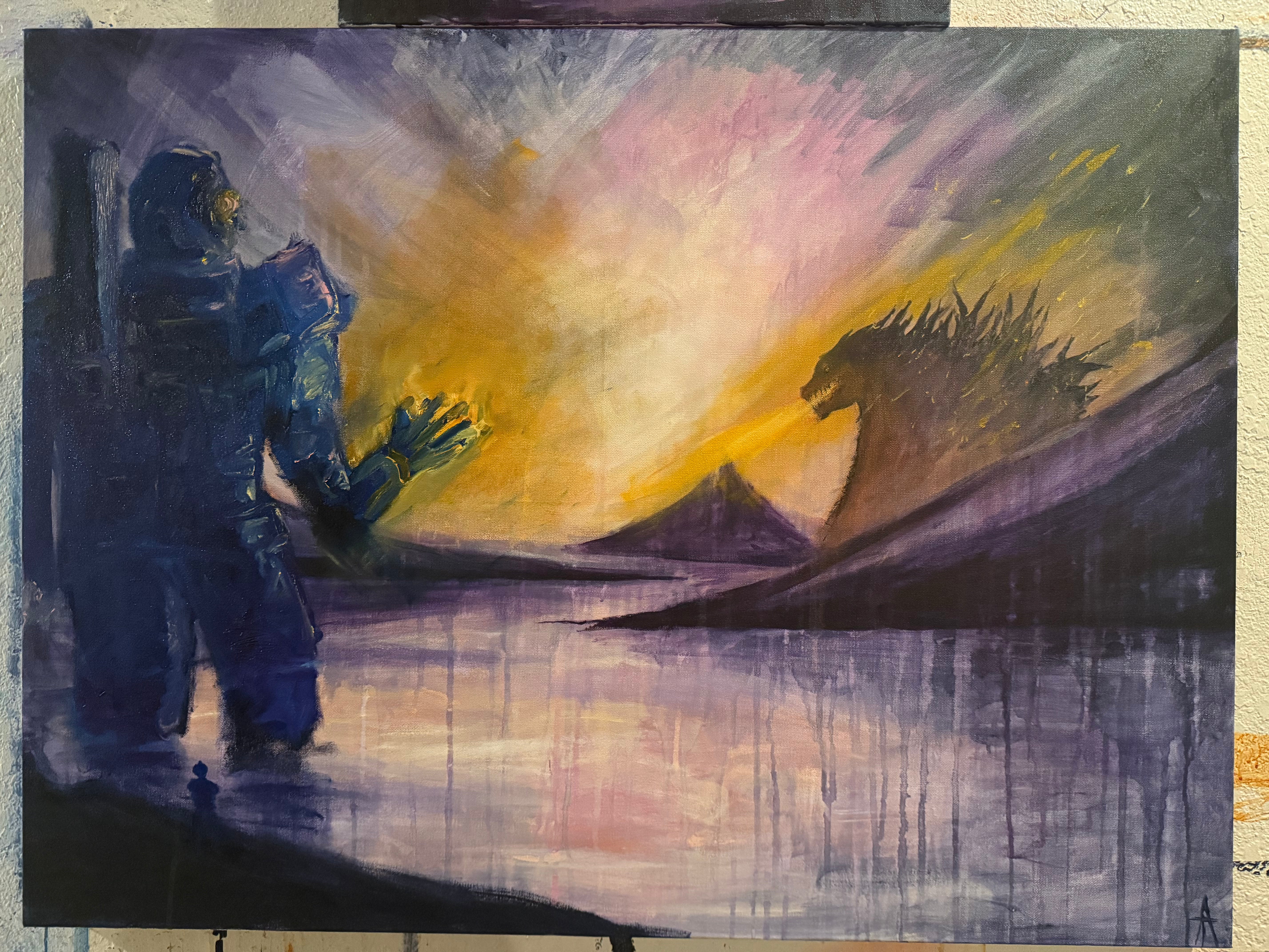 Robot watches Godzilla