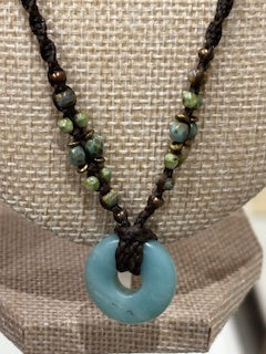 Amazonite Blue Round Carved Stone