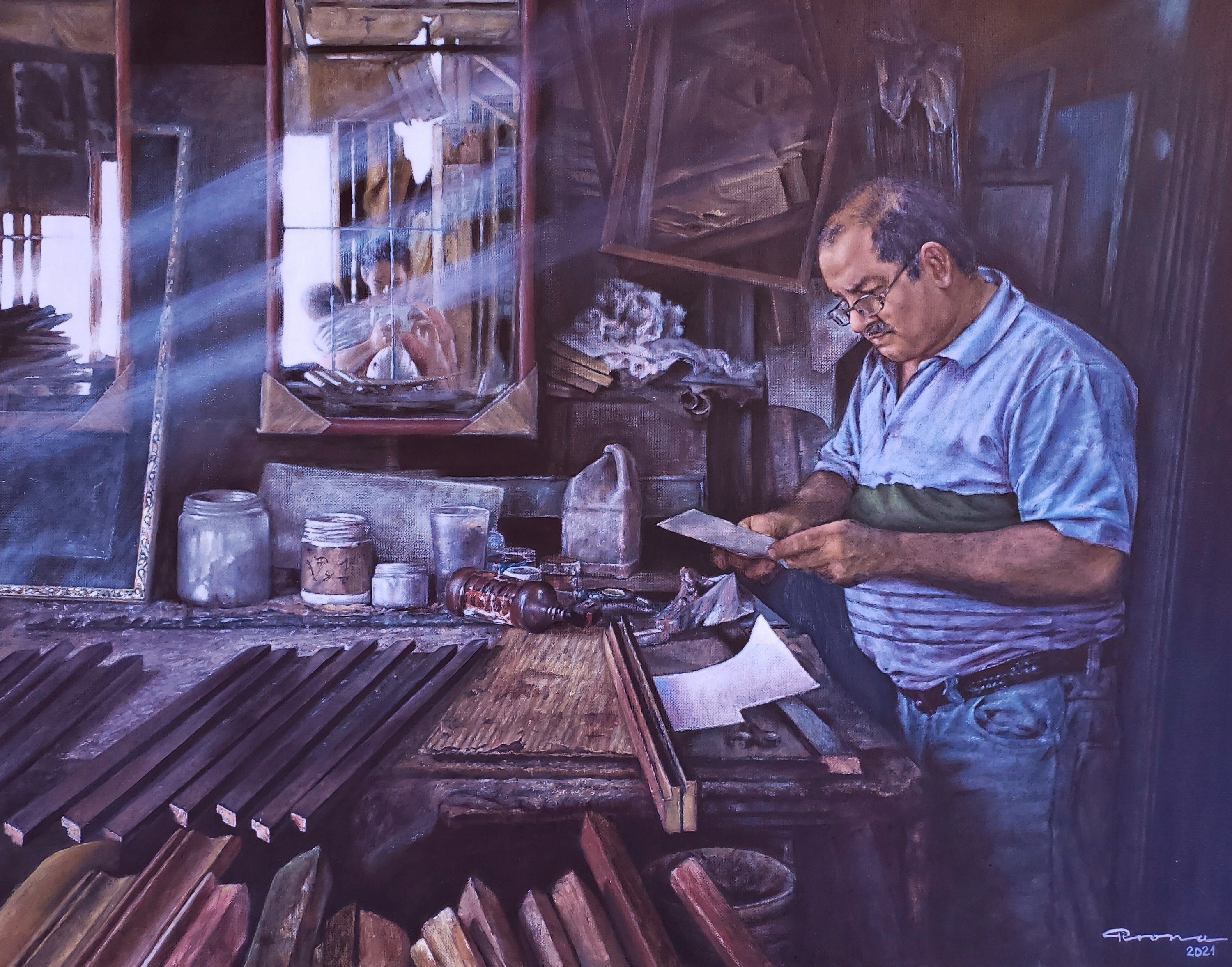 Manuel in his Workshop