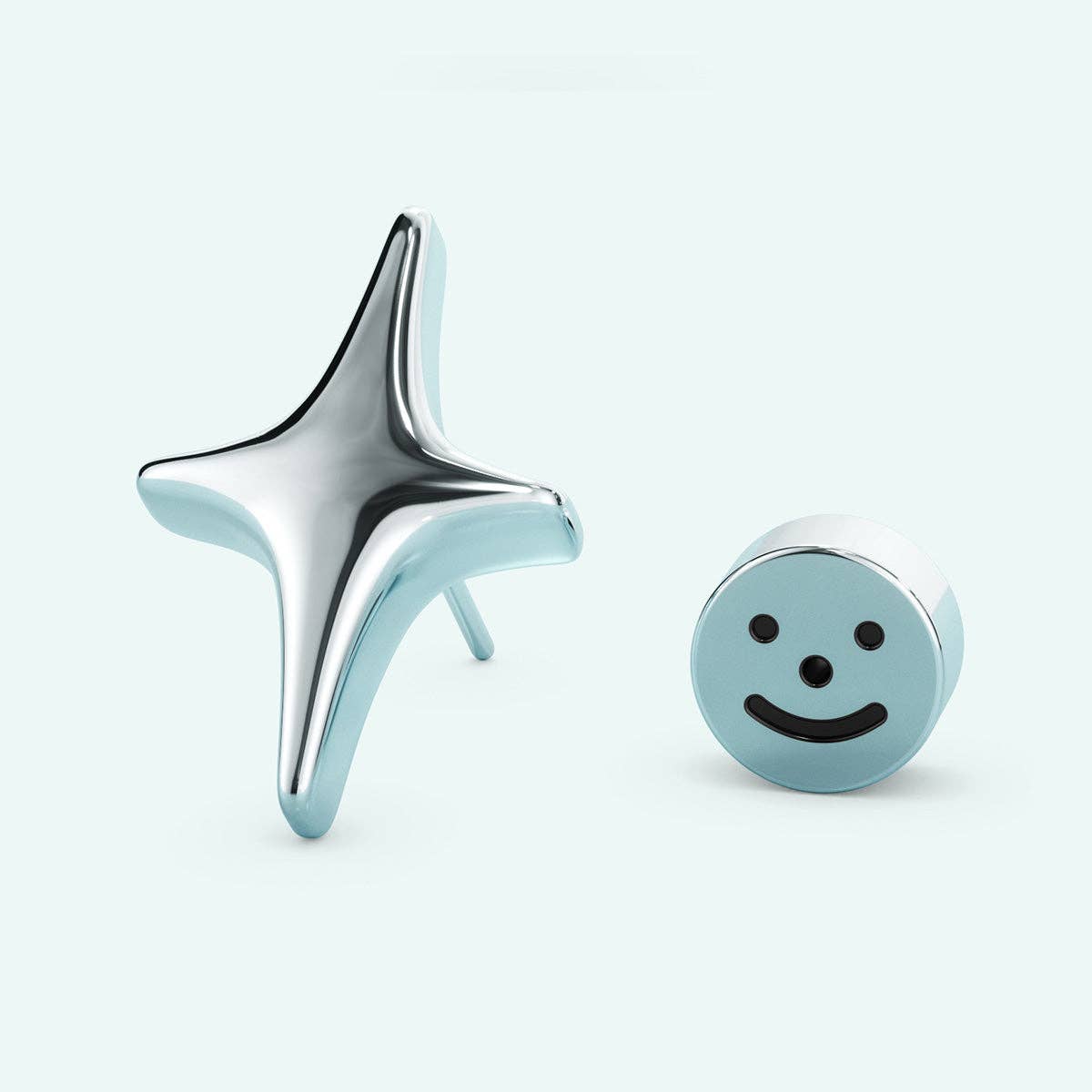 Puffy Stud Earrings - Big Sparkle: Gold / Pair