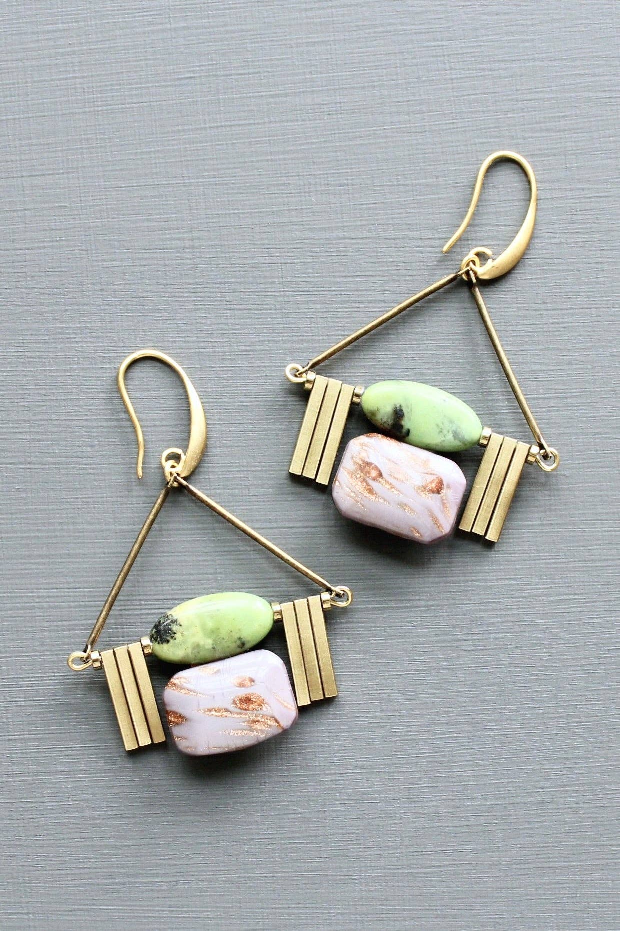 LEXE27 Vintage lavender ArtDeco earrings