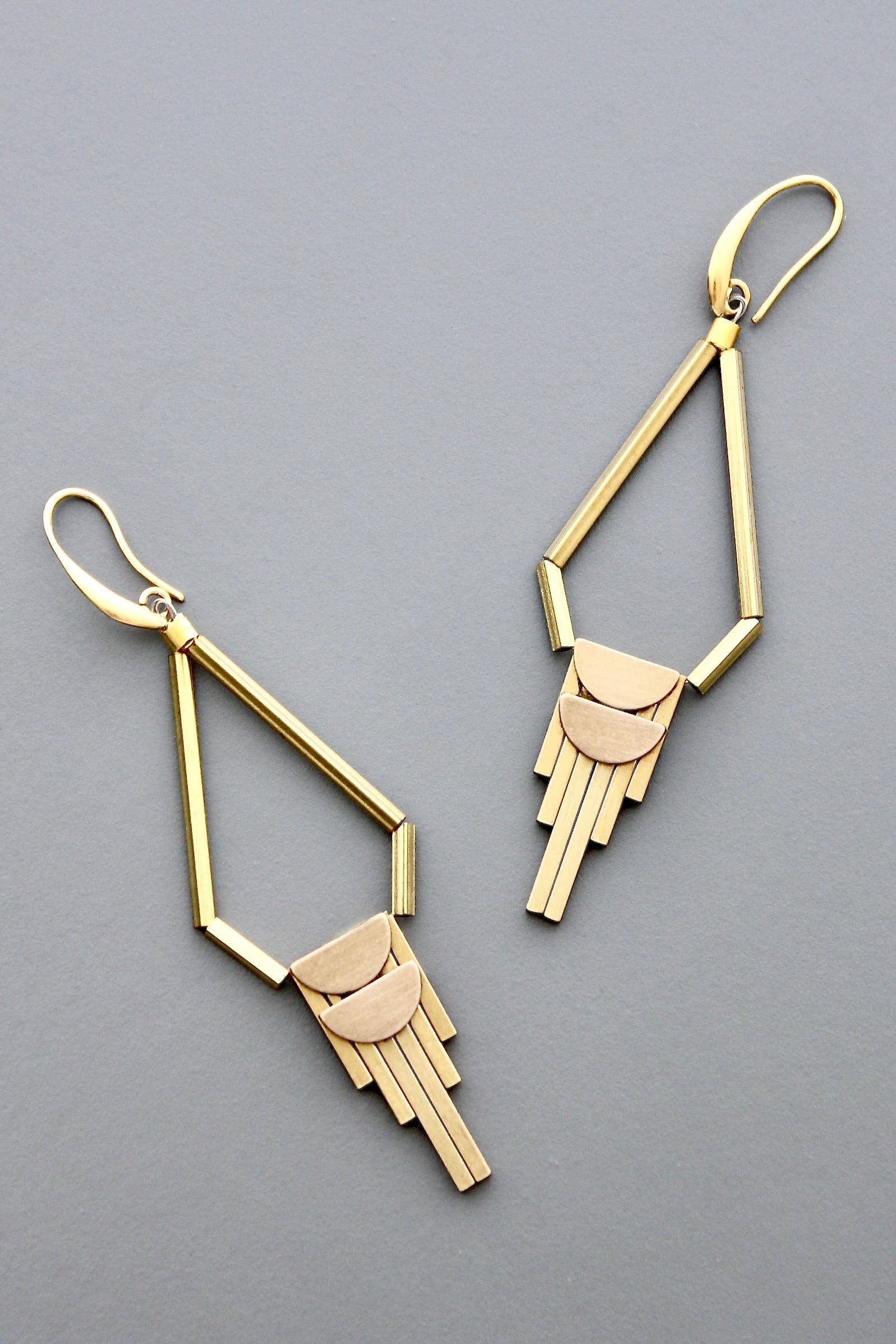 HYLE83 Brass Artdeco earrings