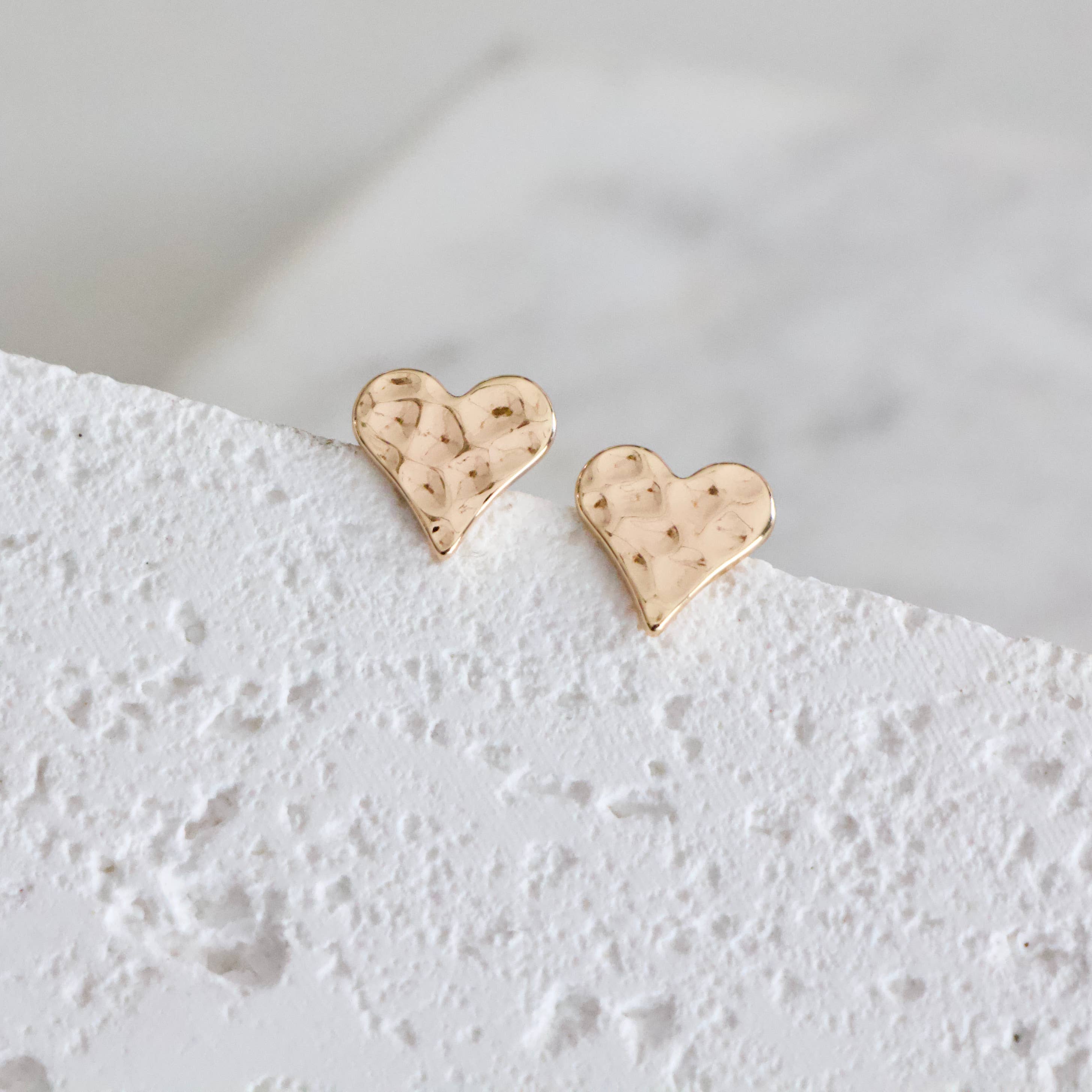 Hammered Heart Earrings 