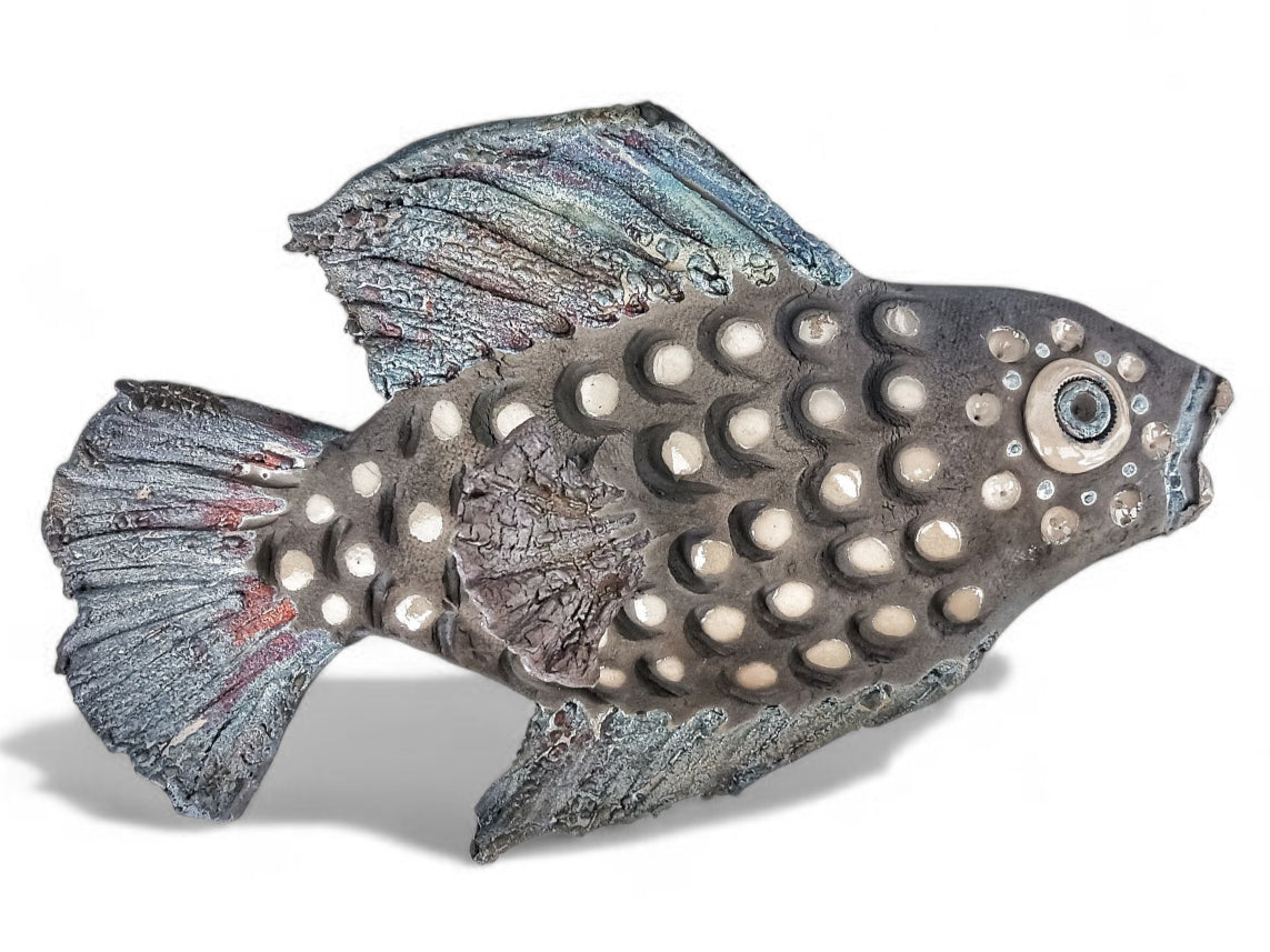 Small Rainbow Raku Wall Fish