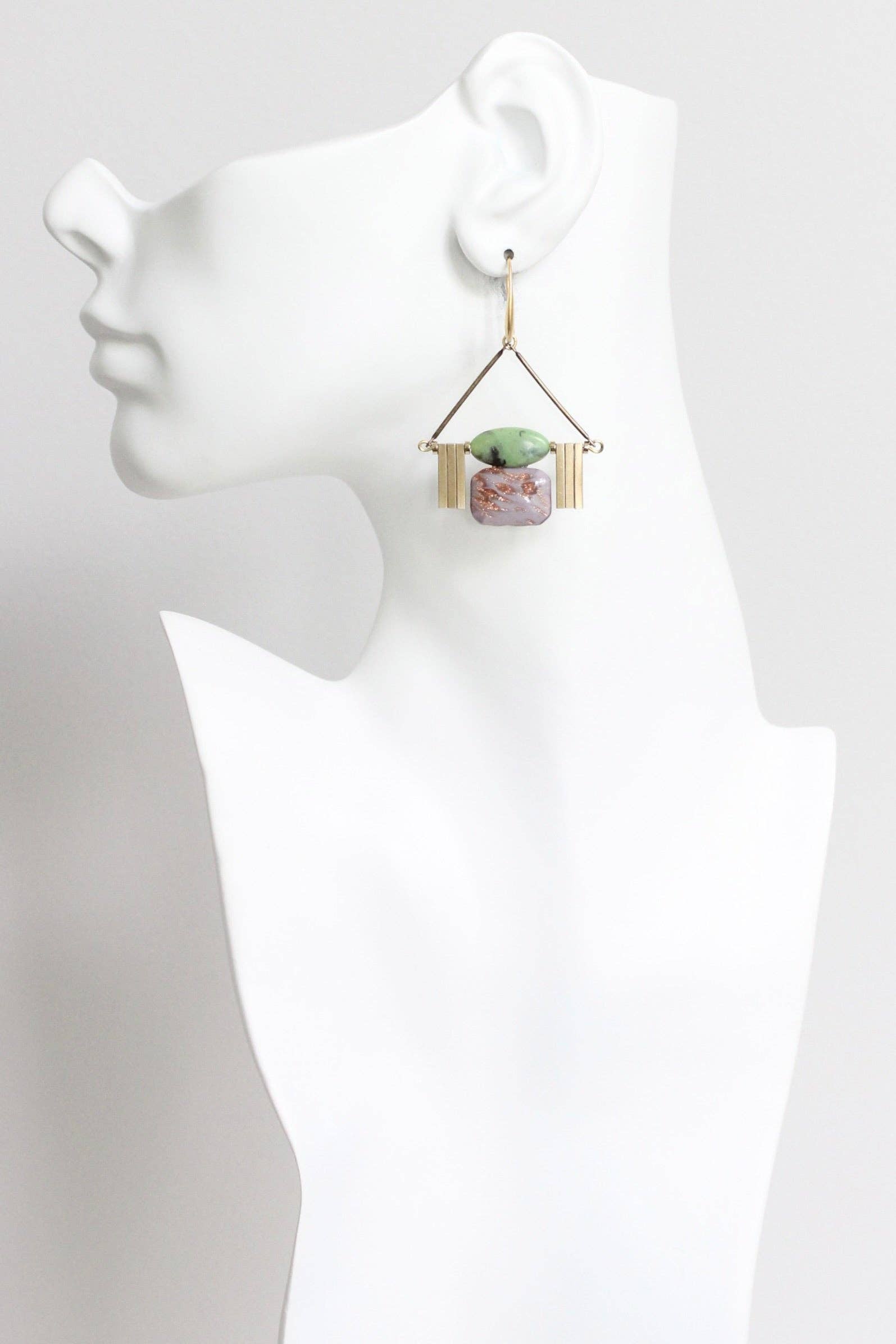 LEXE27 Vintage lavender ArtDeco earrings
