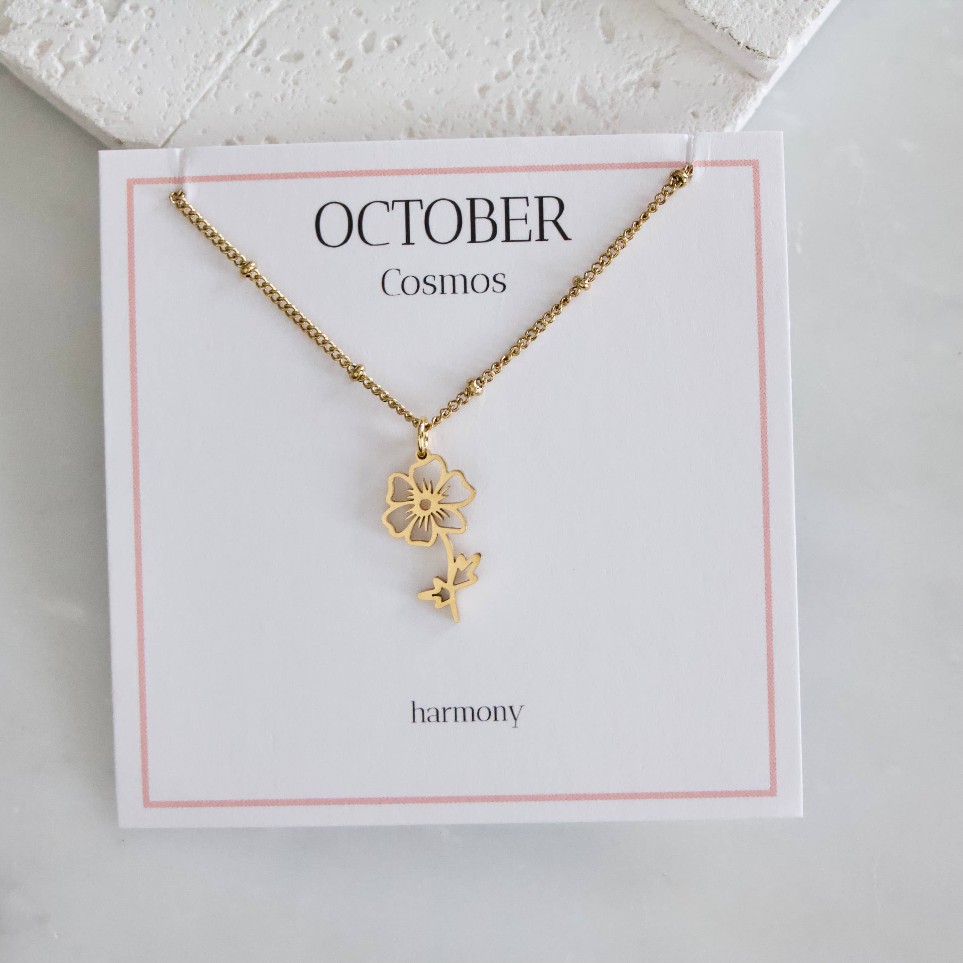 Birth Flower Necklaces - Waterproof: January - Snowdrop