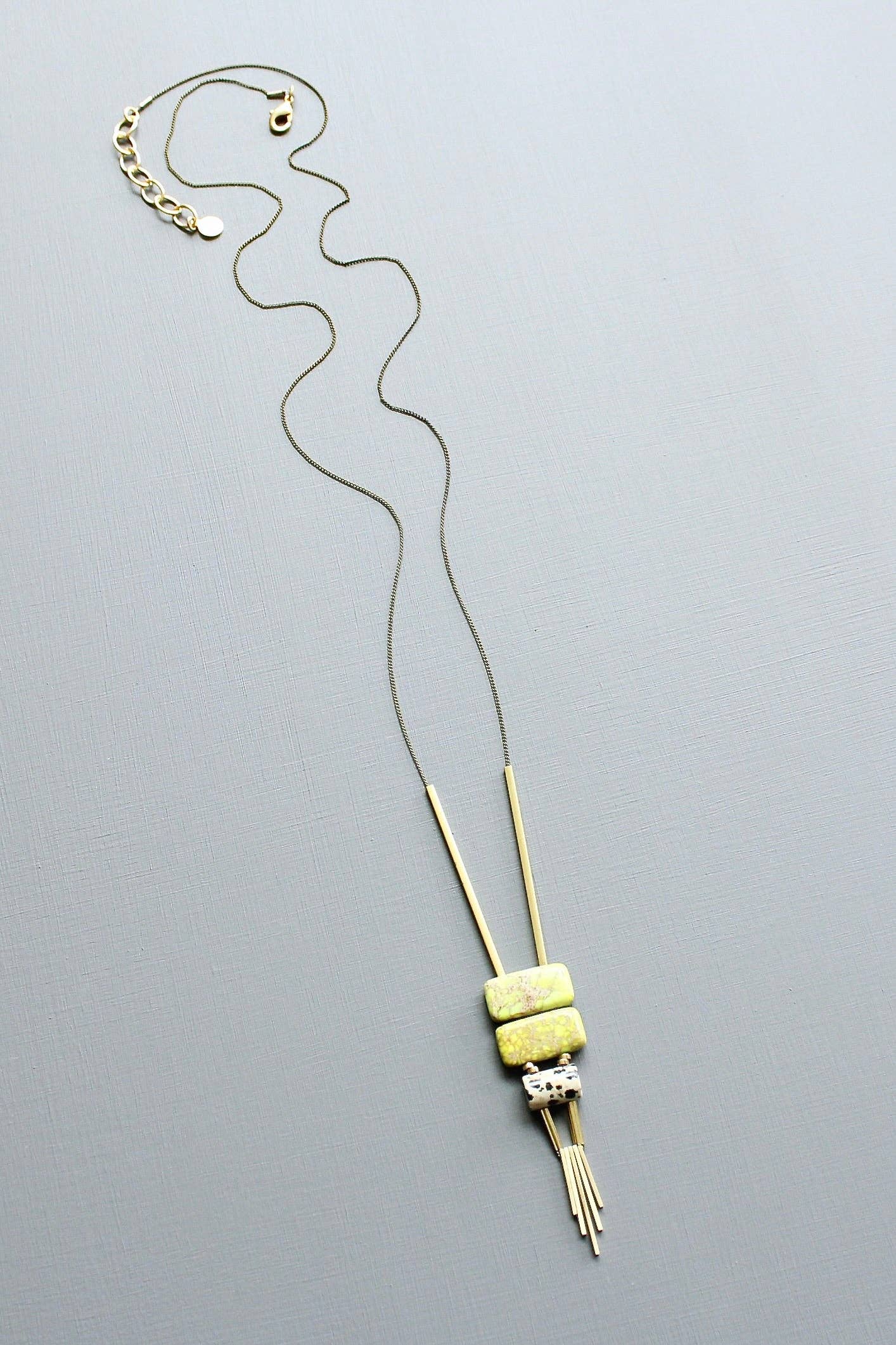 LEX130 Jasper ArtDeco pendant necklace