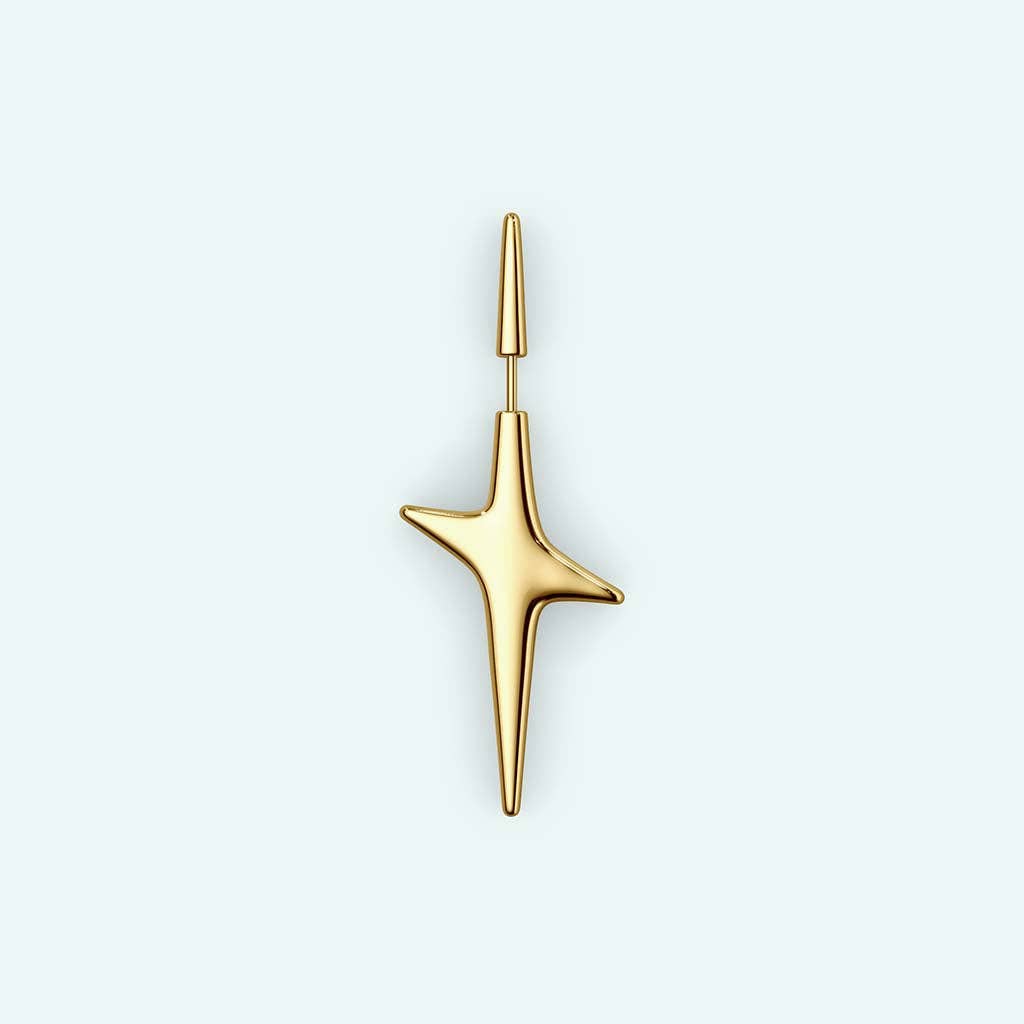 Mini Pierced Star Earring: Silver / Single