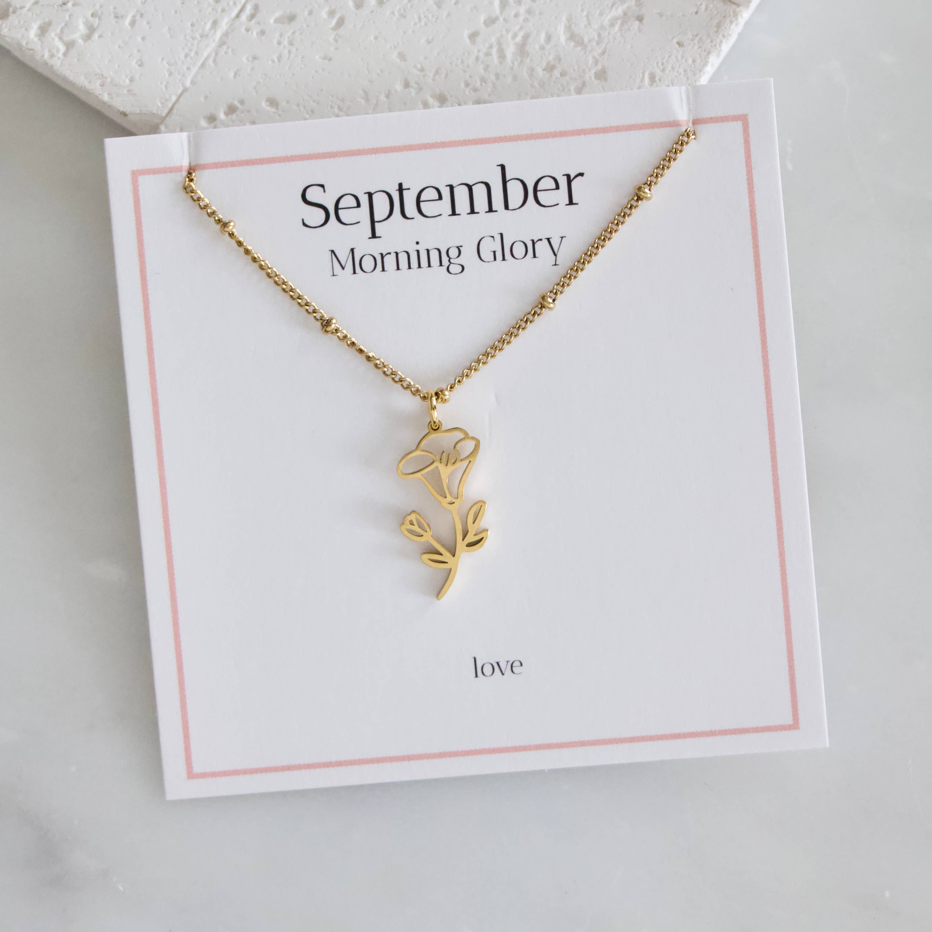 Birth Flower Necklaces - Waterproof: July - Water Lily