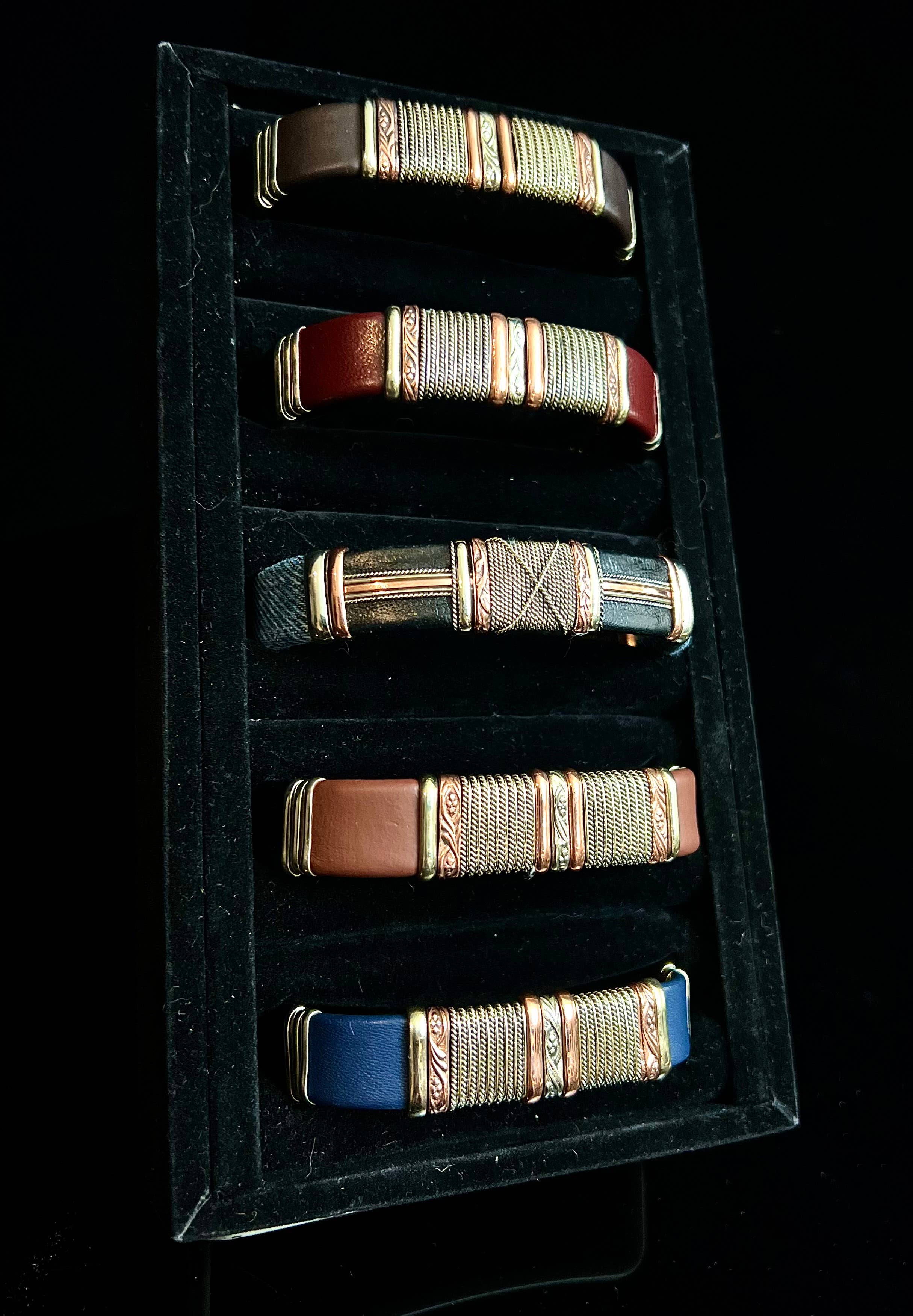 Mixed Large Leather Bracelets, Pack of 5