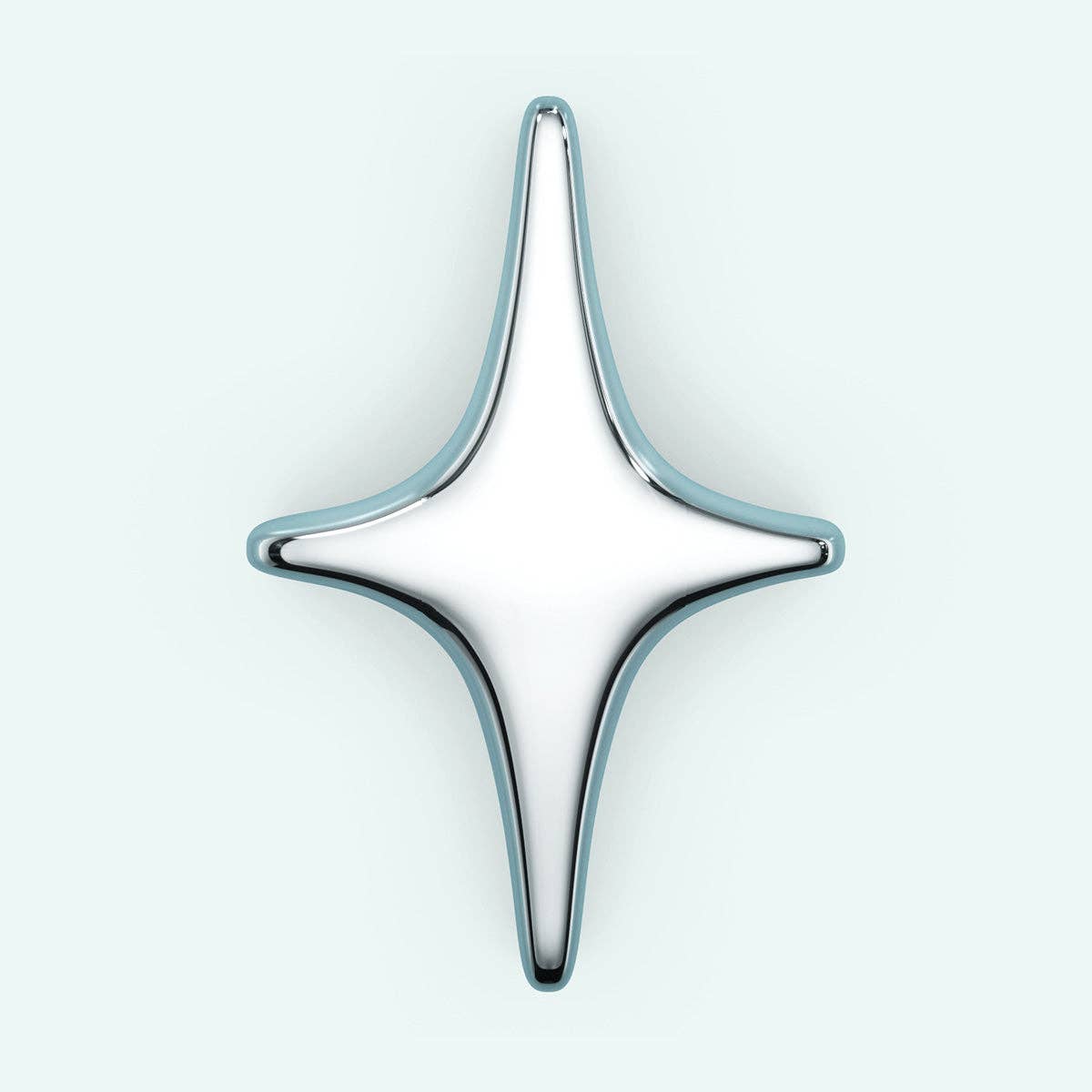 Puffy Stud Earrings - Big Sparkle: Silver / Pair