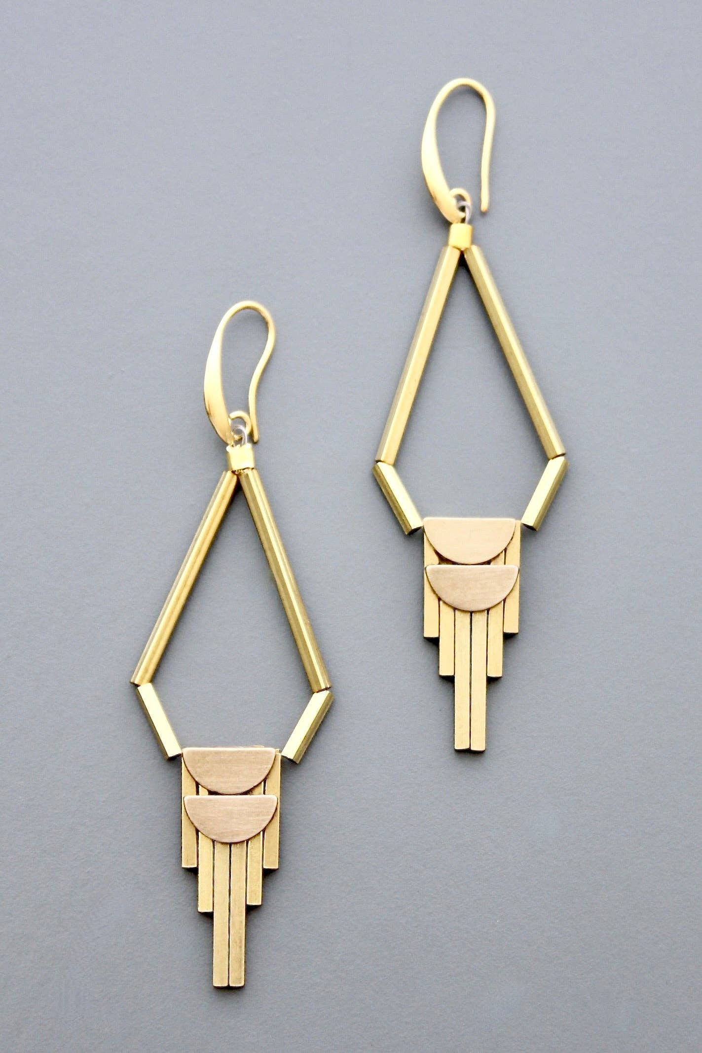 HYLE83 Brass Artdeco earrings