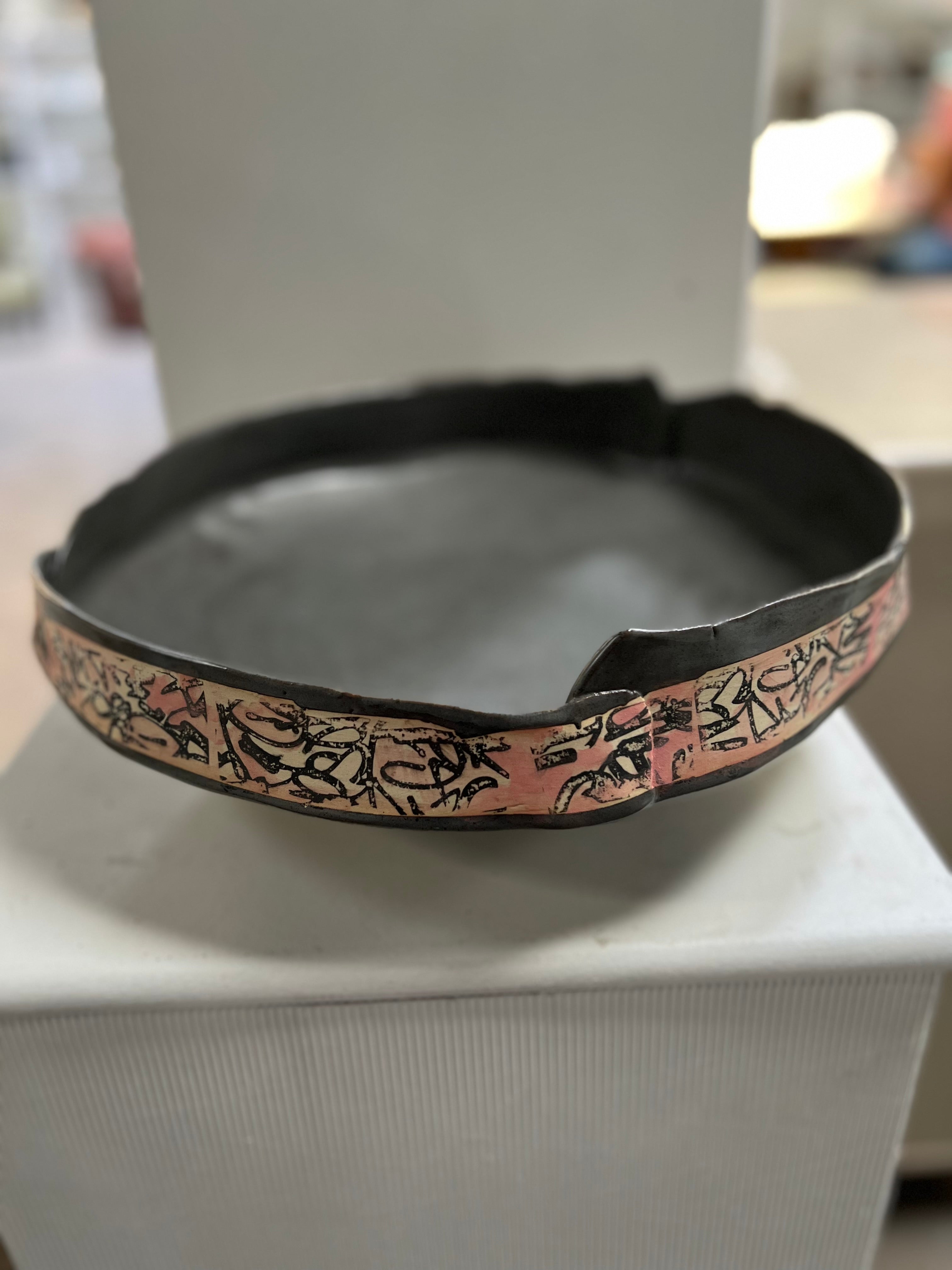 Black and Pink Bowl
