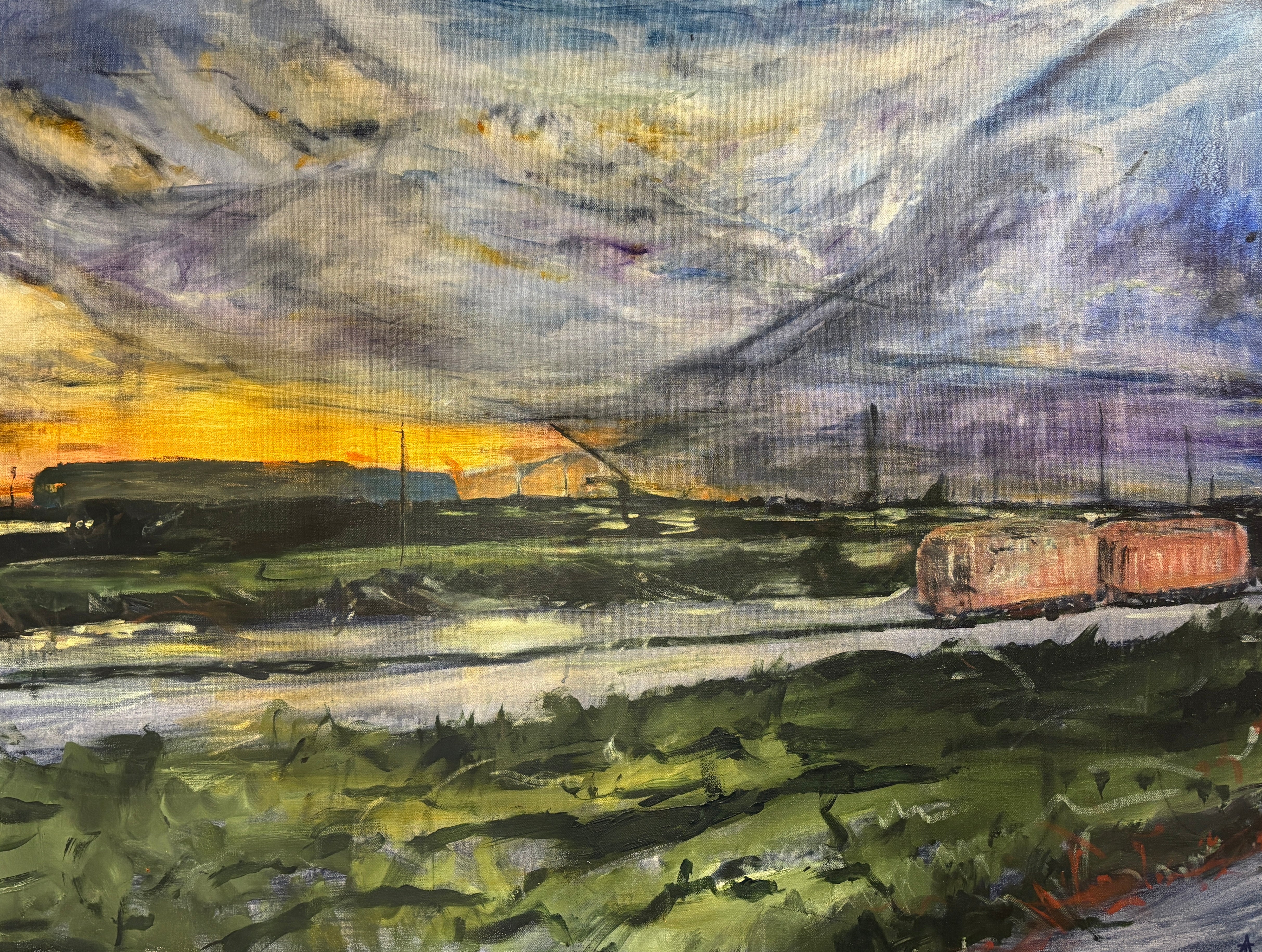 Stained Train Sunset