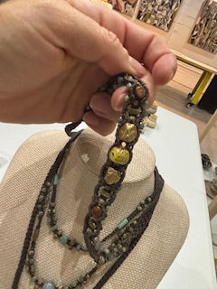 8-Strand Choker with Yellow Porcelain