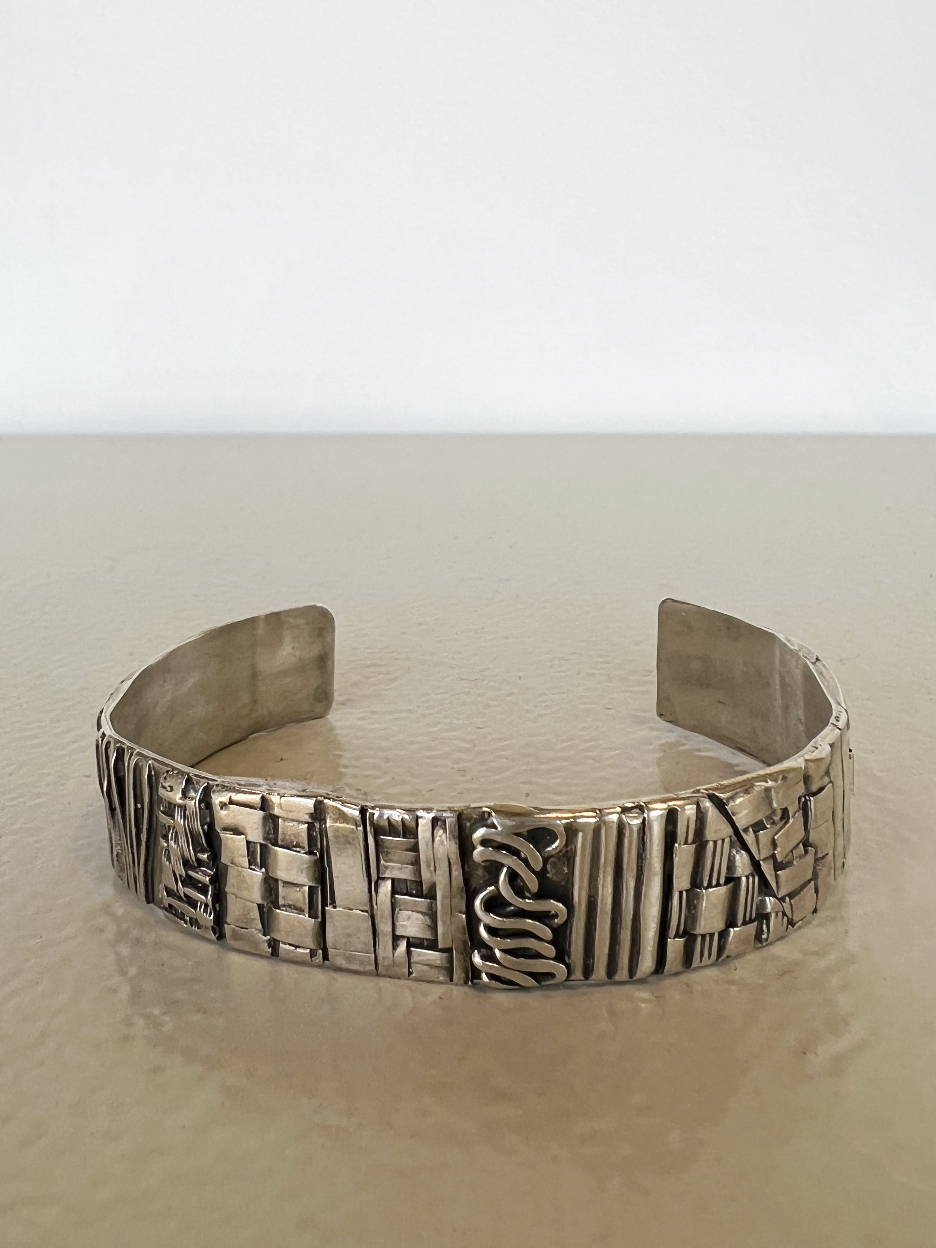 Sterling Silver Patchwork Cuff