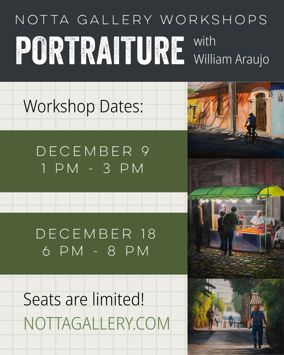 (Dec 9) Portraiture Workshop with William Araujo