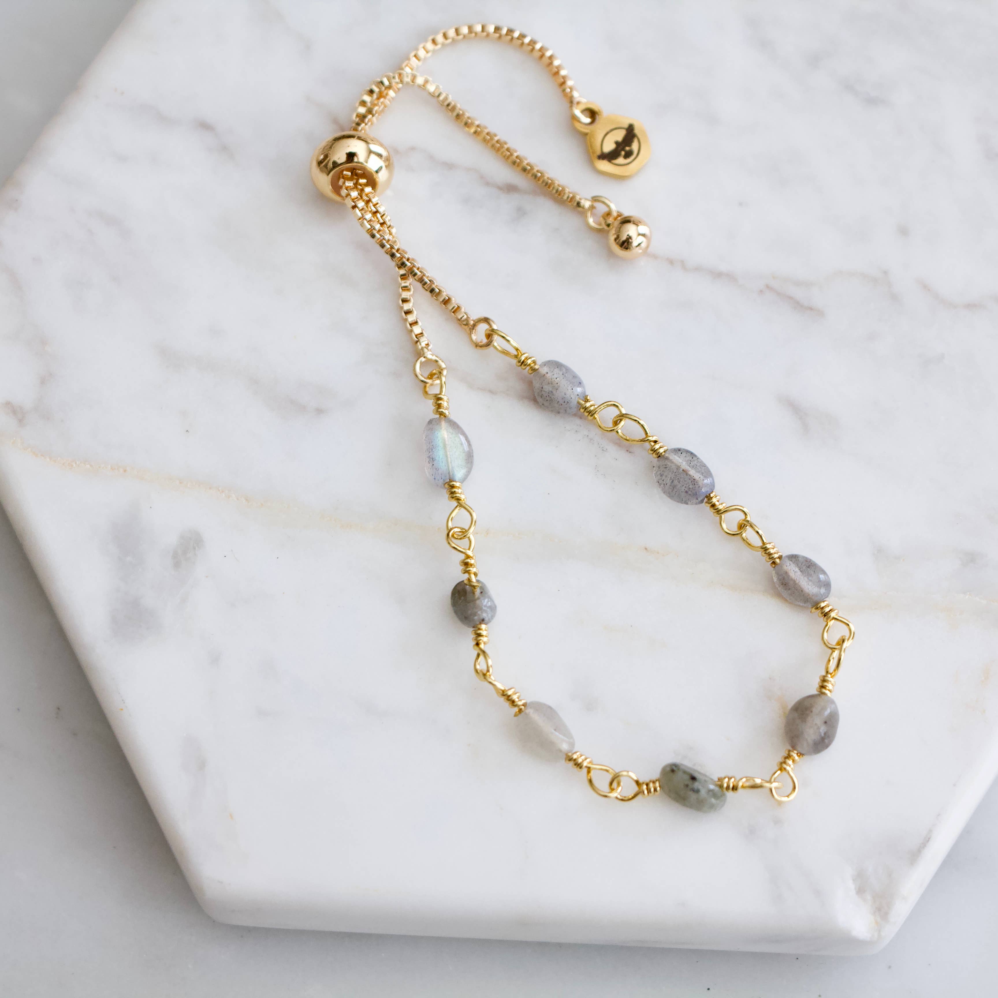 Stone Adjustable Bracelet, Amazonite, Labradorite, Turquoise: Amazonite