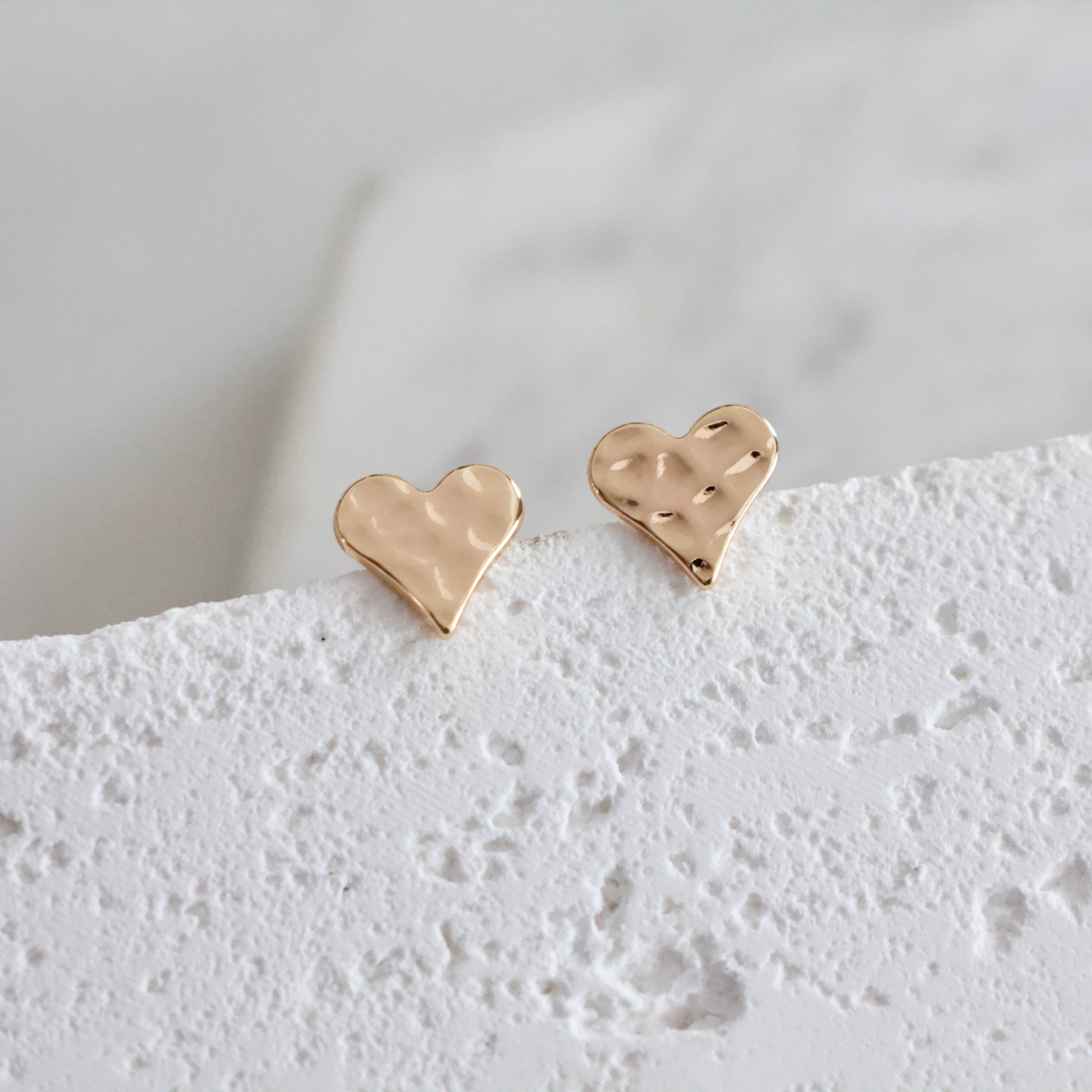 Hammered Heart Earrings 