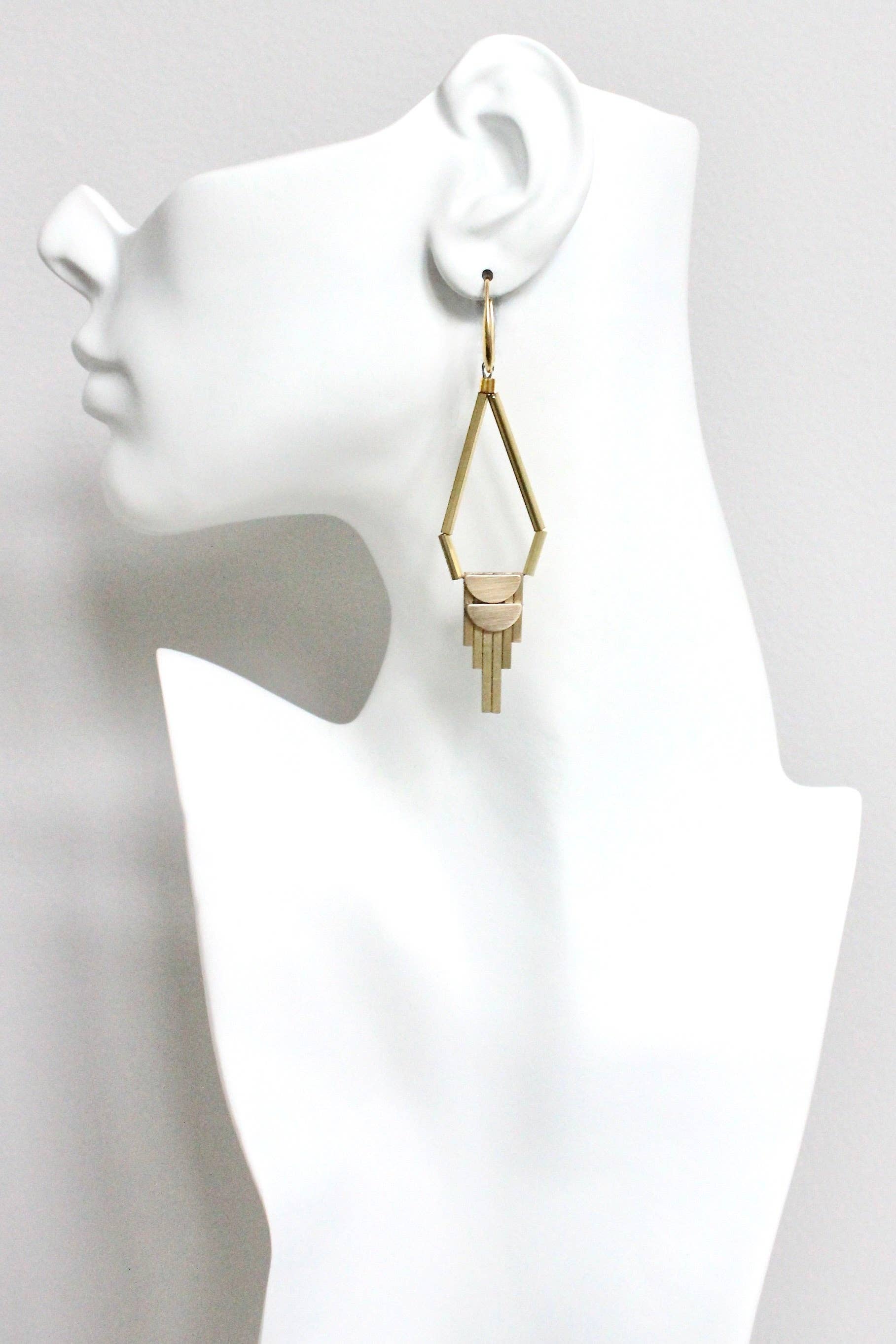 HYLE83 Brass Artdeco earrings