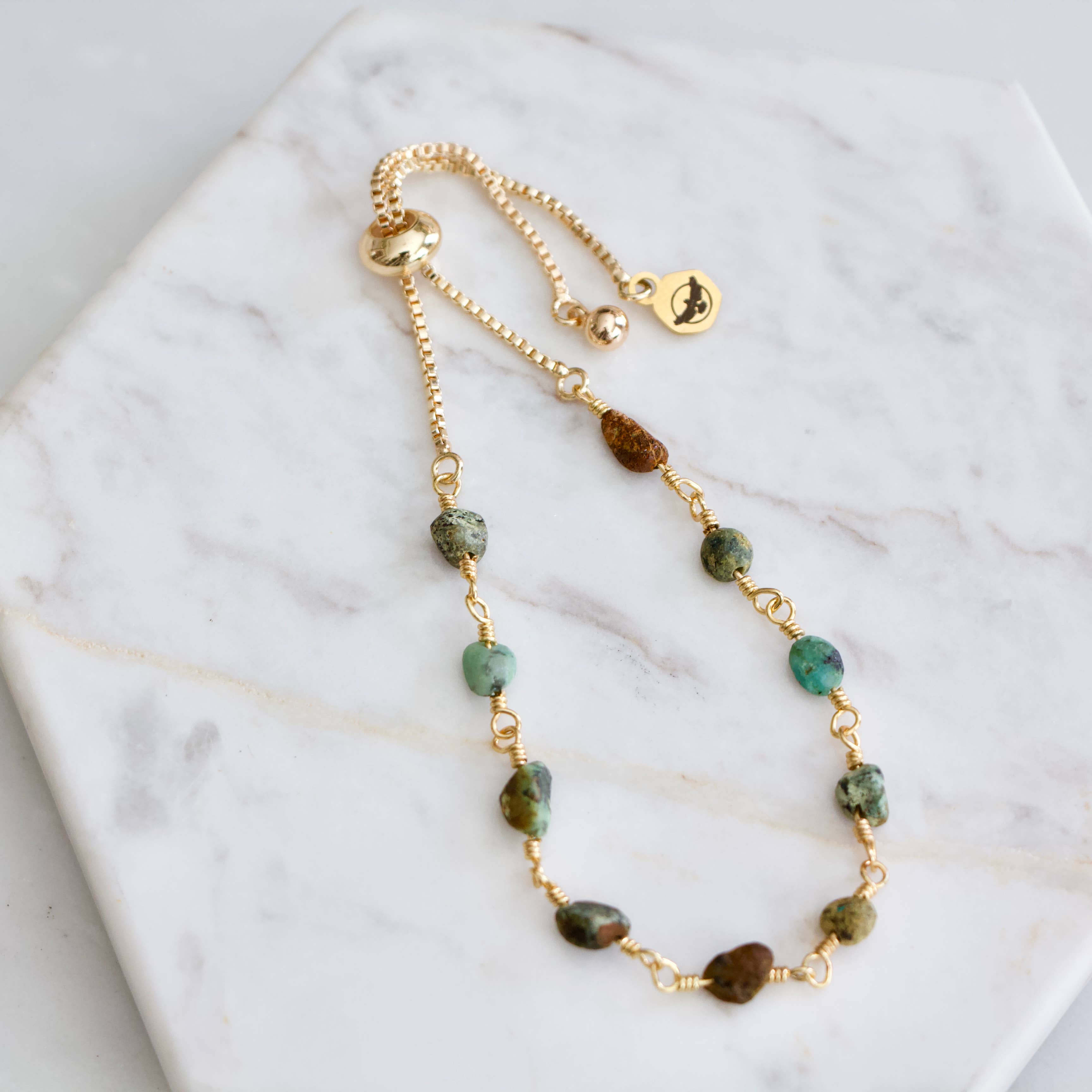 Stone Adjustable Bracelet, Amazonite, Labradorite, Turquoise: Amazonite