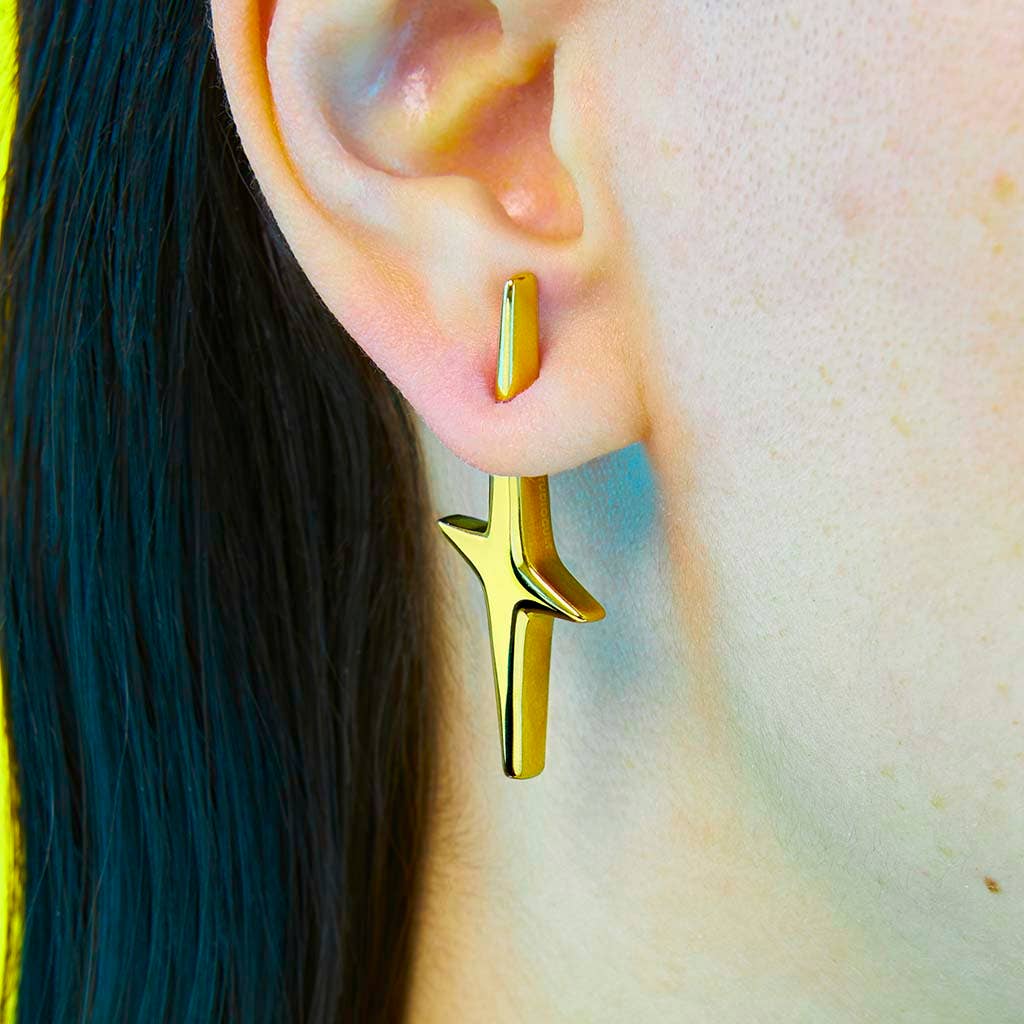 Mini Pierced Star Earring: Silver / Single