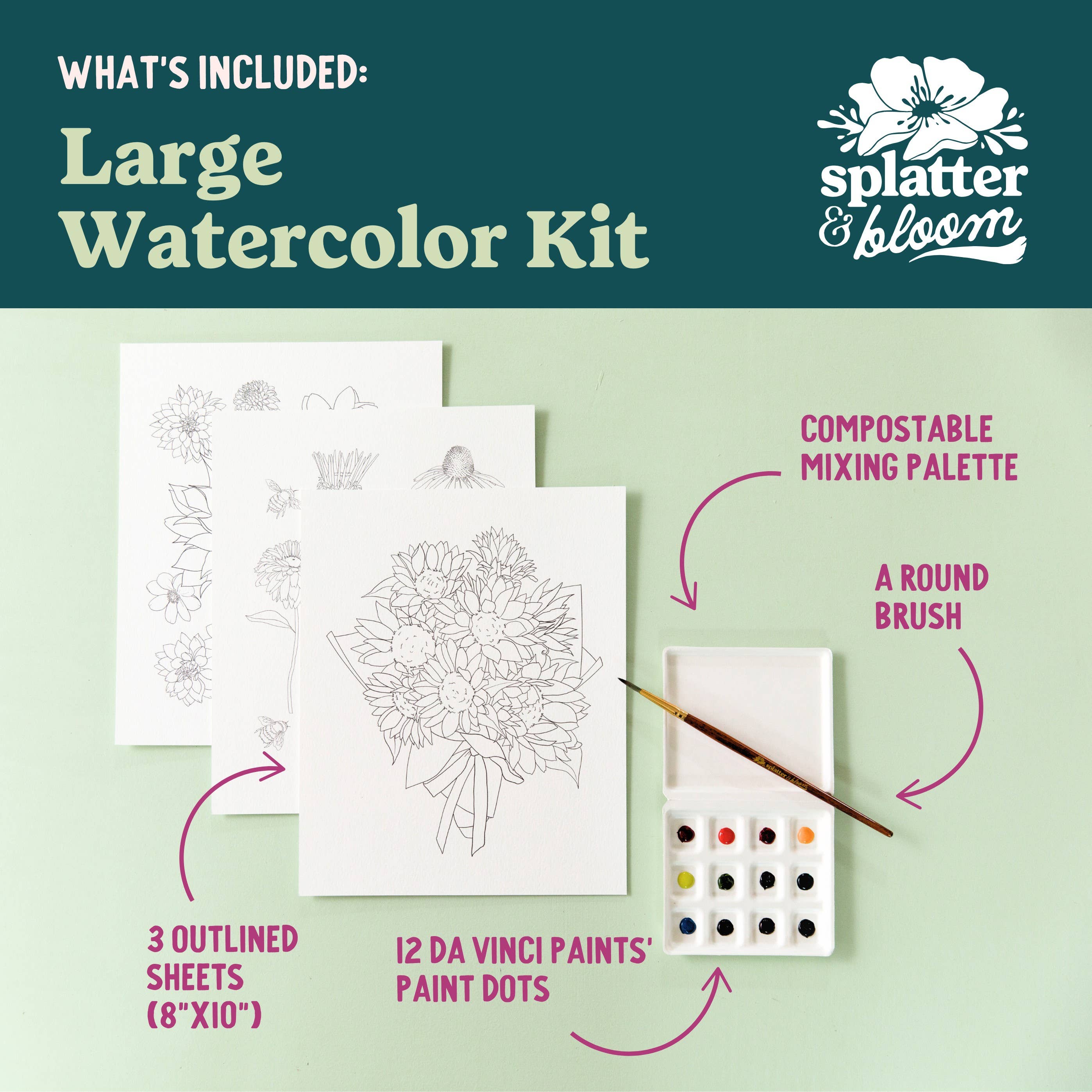 Fall Harvest Watercolor Painting Kit - (Large)